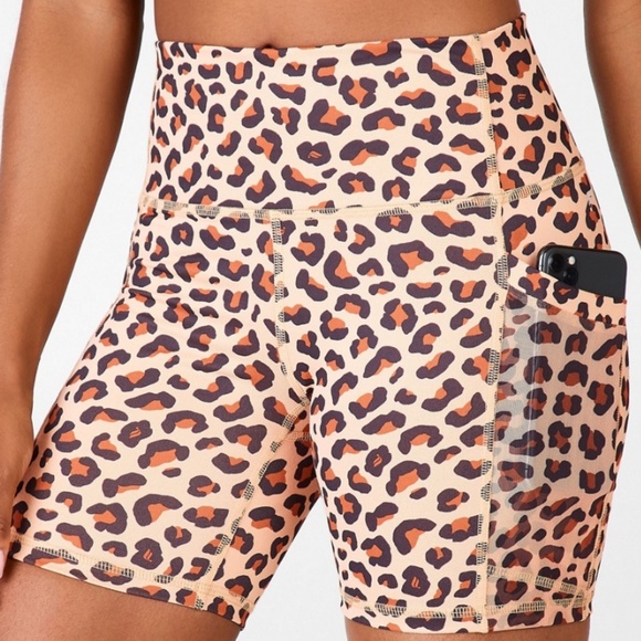 Fabletics Cheetah PowerHold High-Waisted On-The-Go Shorts - Picture 3 of 12